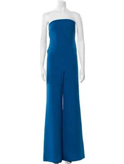 Pre-owned Safiyaa Strapless Jumpsuit In Blue