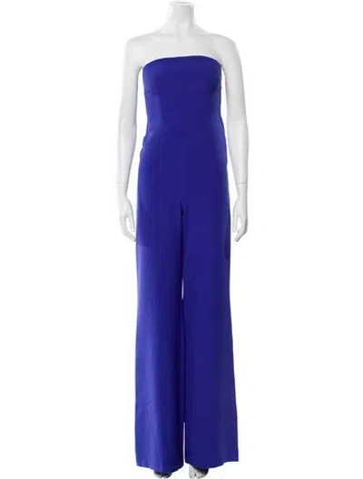 Pre-owned Safiyaa Strapless Jumpsuit In Blue