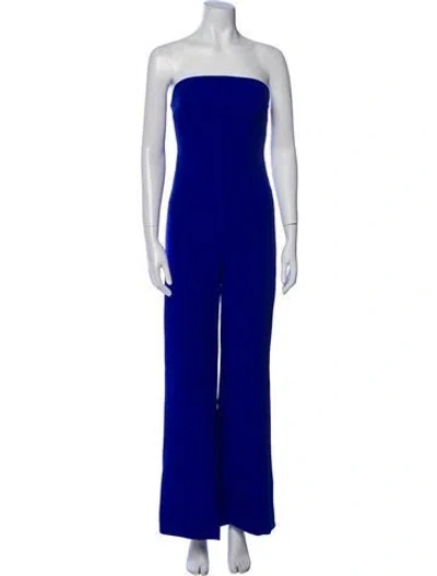 Pre-owned Safiyaa Strapless Jumpsuit In Blue
