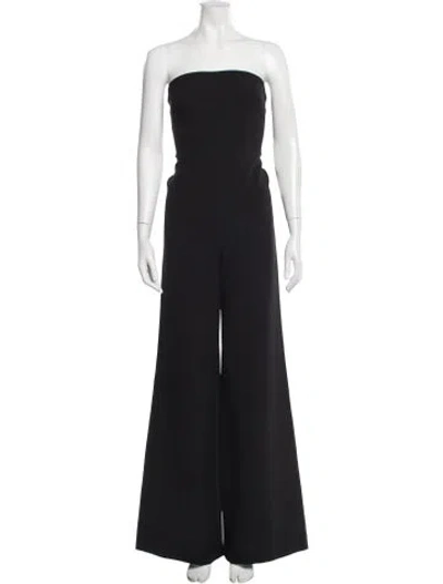 Pre-owned Safiyaa Strapless Jumpsuit In Blue