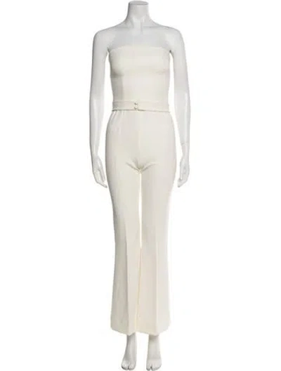 Pre-owned Safiyaa Strapless Jumpsuit In Neutral