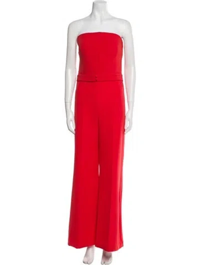 Pre-owned Safiyaa Strapless Jumpsuit In Red