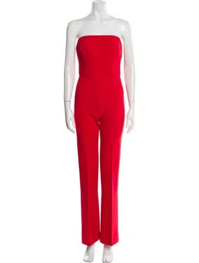Pre-owned Safiyaa Strapless Jumpsuit In Red