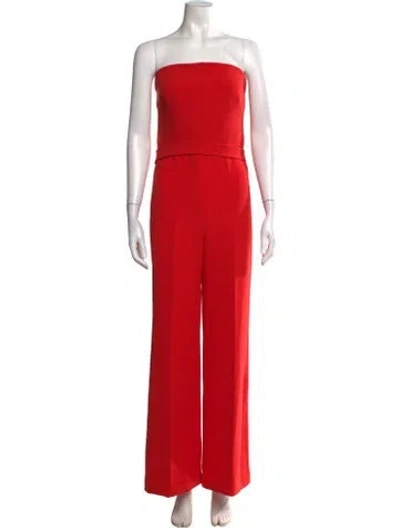 Pre-owned Safiyaa Strapless Jumpsuit In Red