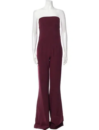 Pre-owned Safiyaa Strapless Jumpsuit W/ Tags In Burgundy
