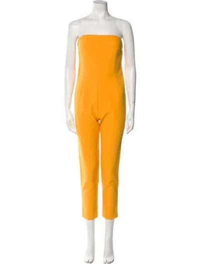 Pre-owned Safiyaa Strapless Jumpsuit In Yellow