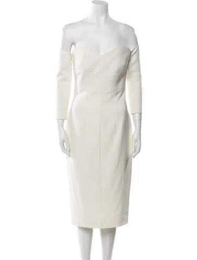 Pre-owned Safiyaa Strapless Knee-length Dress In Neutral