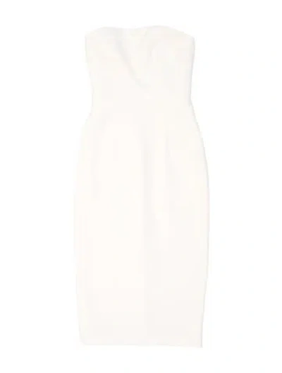 Pre-owned Safiyaa Strapless Knee-length Dress In Neutral