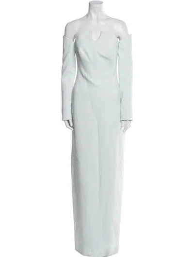 Pre-owned Safiyaa Strapless Long Dress In Blue