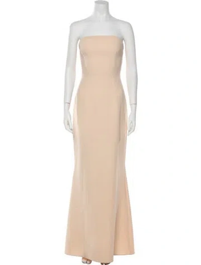 Pre-owned Safiyaa Strapless Long Dress In Neutral