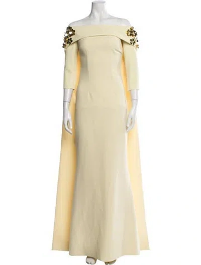 Pre-owned Safiyaa Strapless Long Dress In Neutral