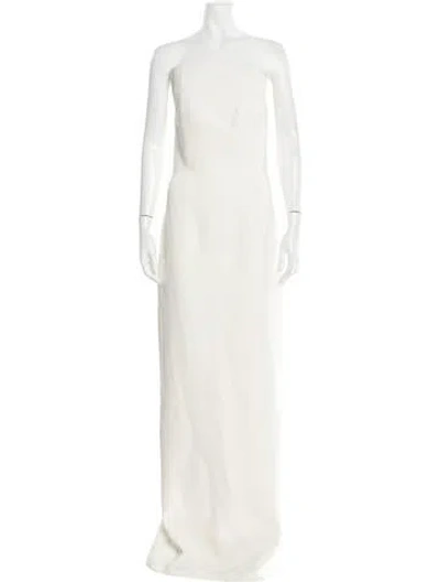 Pre-owned Safiyaa Strapless Long Dress In Neutrals