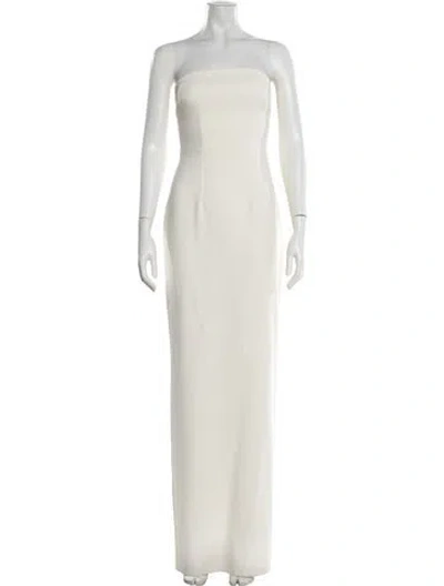 Pre-owned Safiyaa Strapless Long Dress In Neutrals