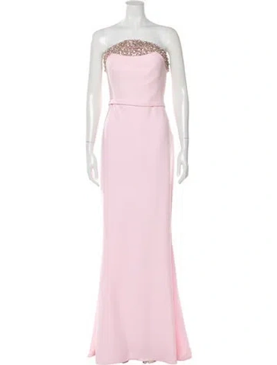 Pre-owned Safiyaa Strapless Long Dress In Pink