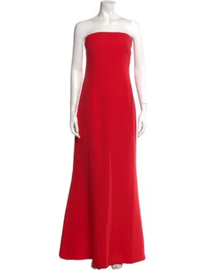 Pre-owned Safiyaa Strapless Long Dress W/ Tags In Red
