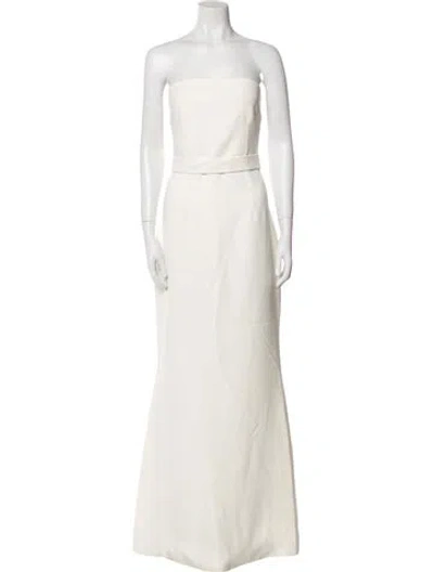 Pre-owned Safiyaa Strapless Long Dress W/ Tags In White