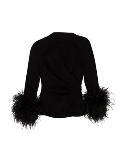 Pre-owned Safiyaa Strapless Long Sleeve Crop Top In Black