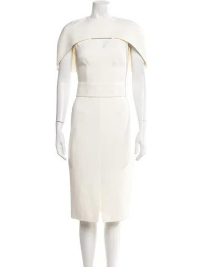 Pre-owned Safiyaa Strapless Midi Length Dress In Neutral