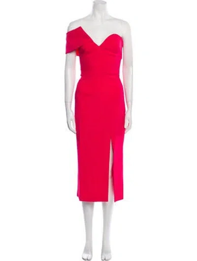 Pre-owned Safiyaa Strapless Midi Length Dress W/ Tags In Orange