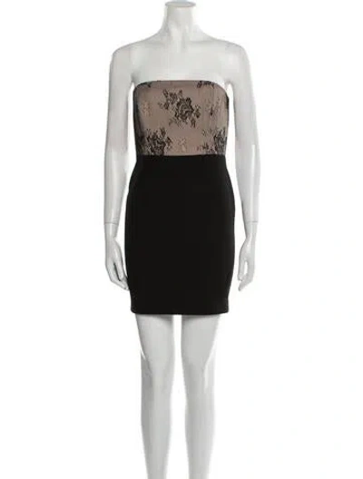 Pre-owned Safiyaa Strapless Mini Dress In Black