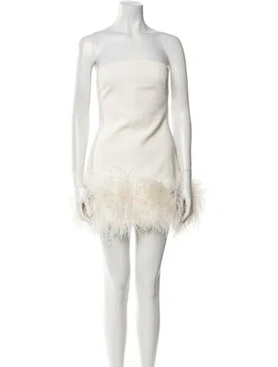 Pre-owned Safiyaa Strapless Mini Dress In Neutral