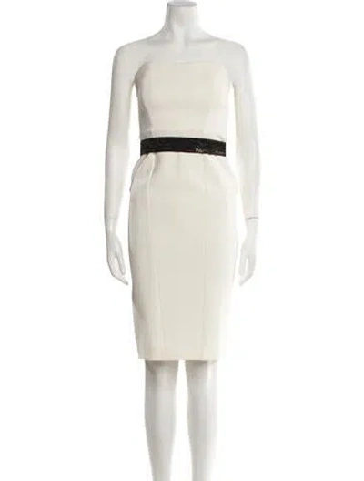 Pre-owned Safiyaa Strapless Mini Dress In Neutral