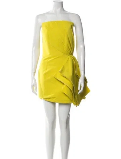 Pre-owned Safiyaa Strapless Mini Dress W/ Tags In Yellow