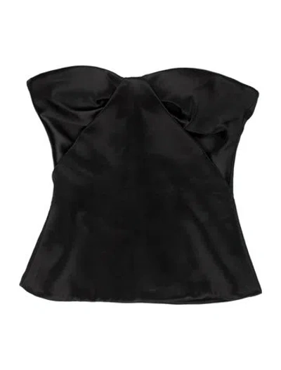 Pre-owned Safiyaa Strapless Top In Black