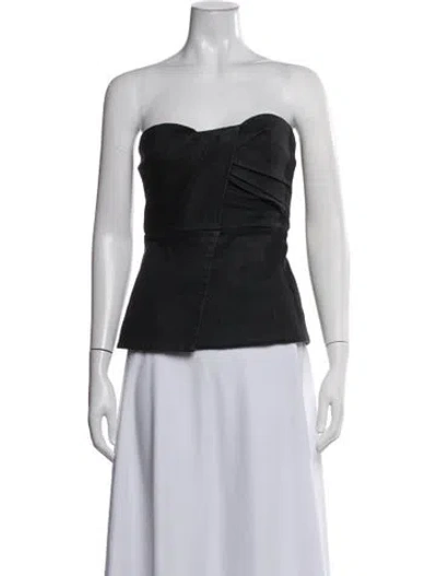 Pre-owned Safiyaa Strapless Top In Black