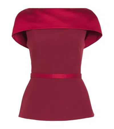 Safiyaa Stretch-crepe Rella Top In Burgundy