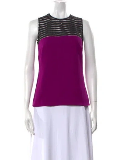 Pre-owned Safiyaa Striped Crew Neck Top In Purple