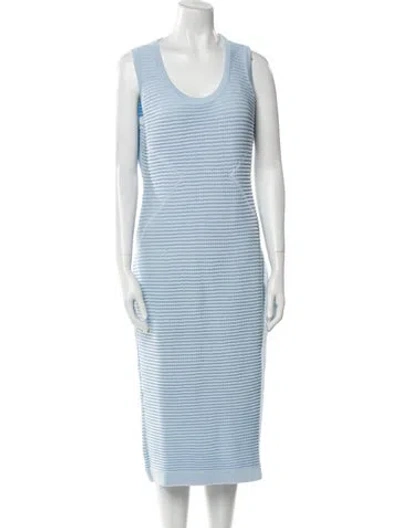 Pre-owned Safiyaa Striped Knee-length Dress W/ Tags In Blue