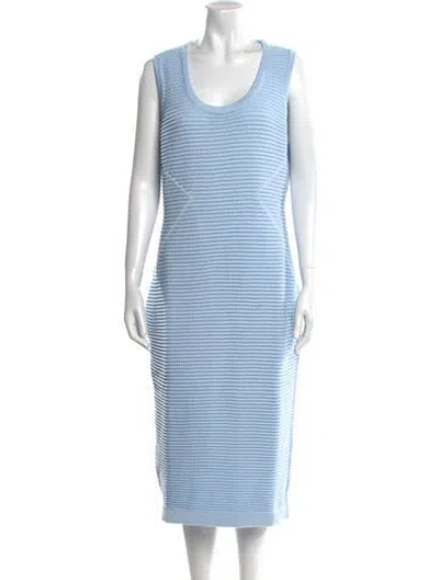 Pre-owned Safiyaa Striped Knee-length Dress W/ Tags In Blue