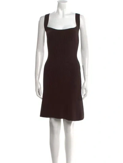 Pre-owned Safiyaa Striped Mini Dress In Brown