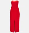 Safiyaa Sydney Satin-trimmed Midi Dress In Red