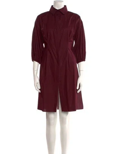 Pre-owned Safiyaa Three-quarter Sleeve Tunic W/ Tags In Burgundy