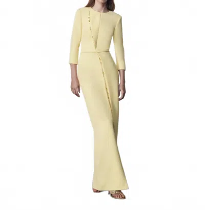 Safiyaa Tosavetta Long Dress In Pale Yellow In Black
