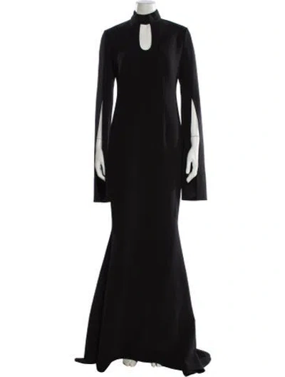 Pre-owned Safiyaa Turtleneck Long Dress In Blue