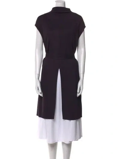 Pre-owned Safiyaa Turtleneck Mini Dress In Blue