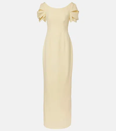 Safiyaa Vanna Draped Crêpe Gown In Yellow
