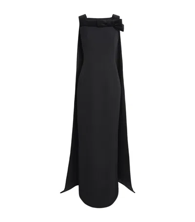 Safiyaa Velvet-cape Harley Gown In Black