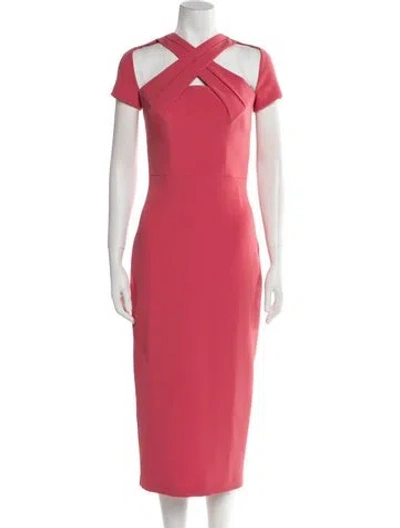 Pre-owned Safiyaa V-neck Long Dress W/ Tags In Pink