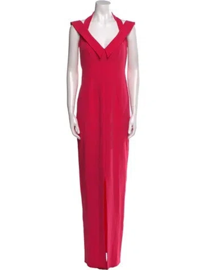 Pre-owned Safiyaa V-neck Long Dress W/ Tags In Pink