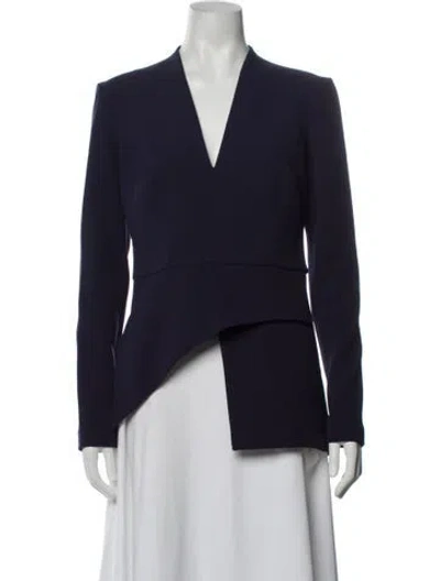 Pre-owned Safiyaa V-neck Midi Length Dress W/ Tags In Blue
