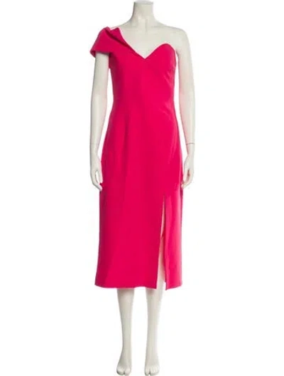 Pre-owned Safiyaa V-neck Midi Length Dress W/ Tags In Pink