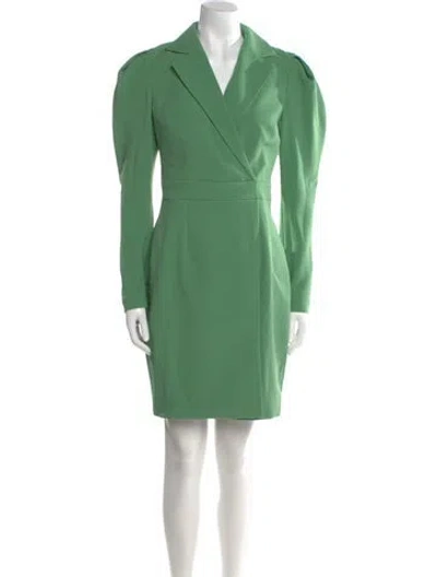 Pre-owned Safiyaa V-neck Mini Dress W/ Tags In Green