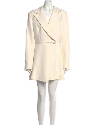 Pre-owned Safiyaa V-neck Romper In Neutral