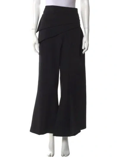 Pre-owned Safiyaa Wide Leg Pants In Black