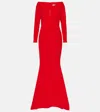Safiyaa Wilson Crêpe Fishtail Gown In Rot