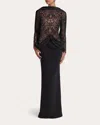 Safiyaa Women's Serryna Draped Satin Stretch-crepe And Lace Gown In Black